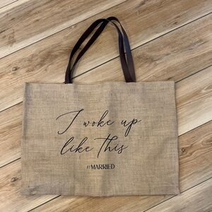 *Free* Brown Bride Tote Bag with Black Handles